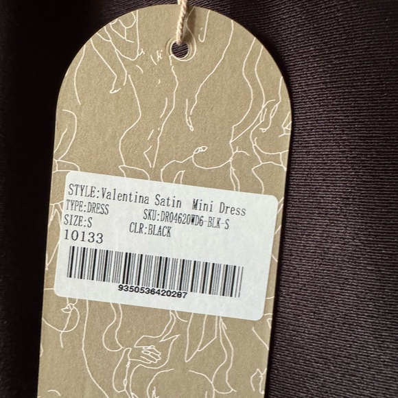 Meshki Valentina Satin Mini Dress Black Small NWT - Picture 7 of 7